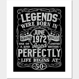 50th Birthday Vintage Legend Were Bon in June 1972 50 Years Posters and Art